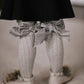 Grey Knee High Socks with Velvet Bows - Petite Maison Kids