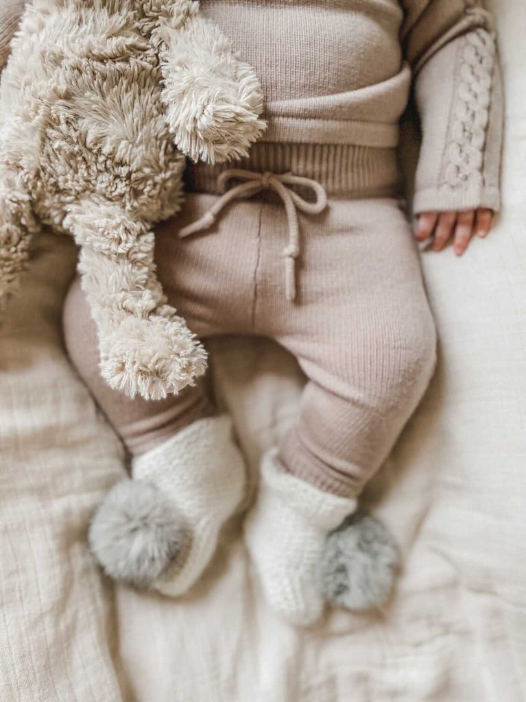Angora Pom Pom Booties - Petite Maison Kids