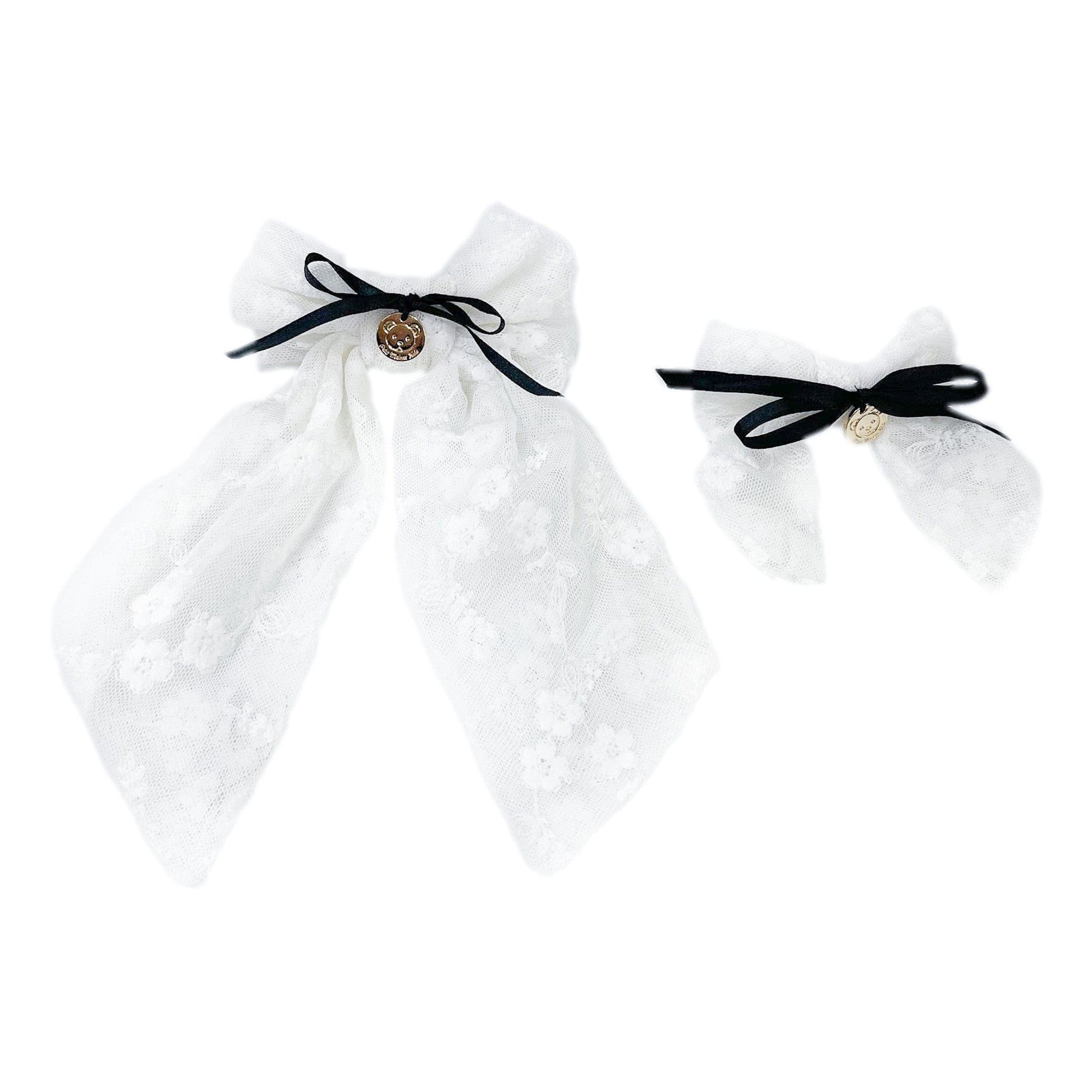 Embroidered Flower Hair Bows - Petite Maison Kids