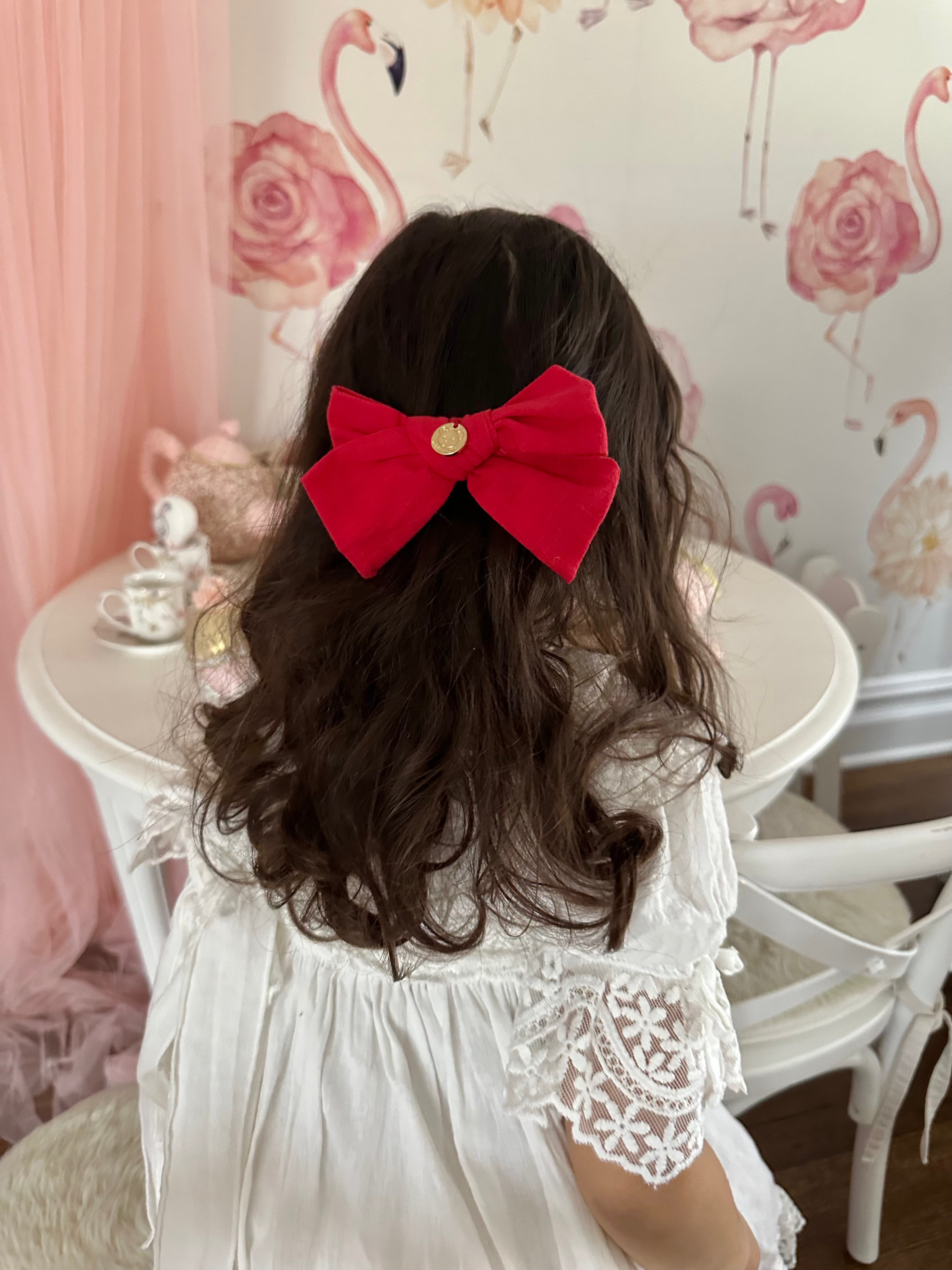 Emma Linen Hair Bow - Petite Maison Kids