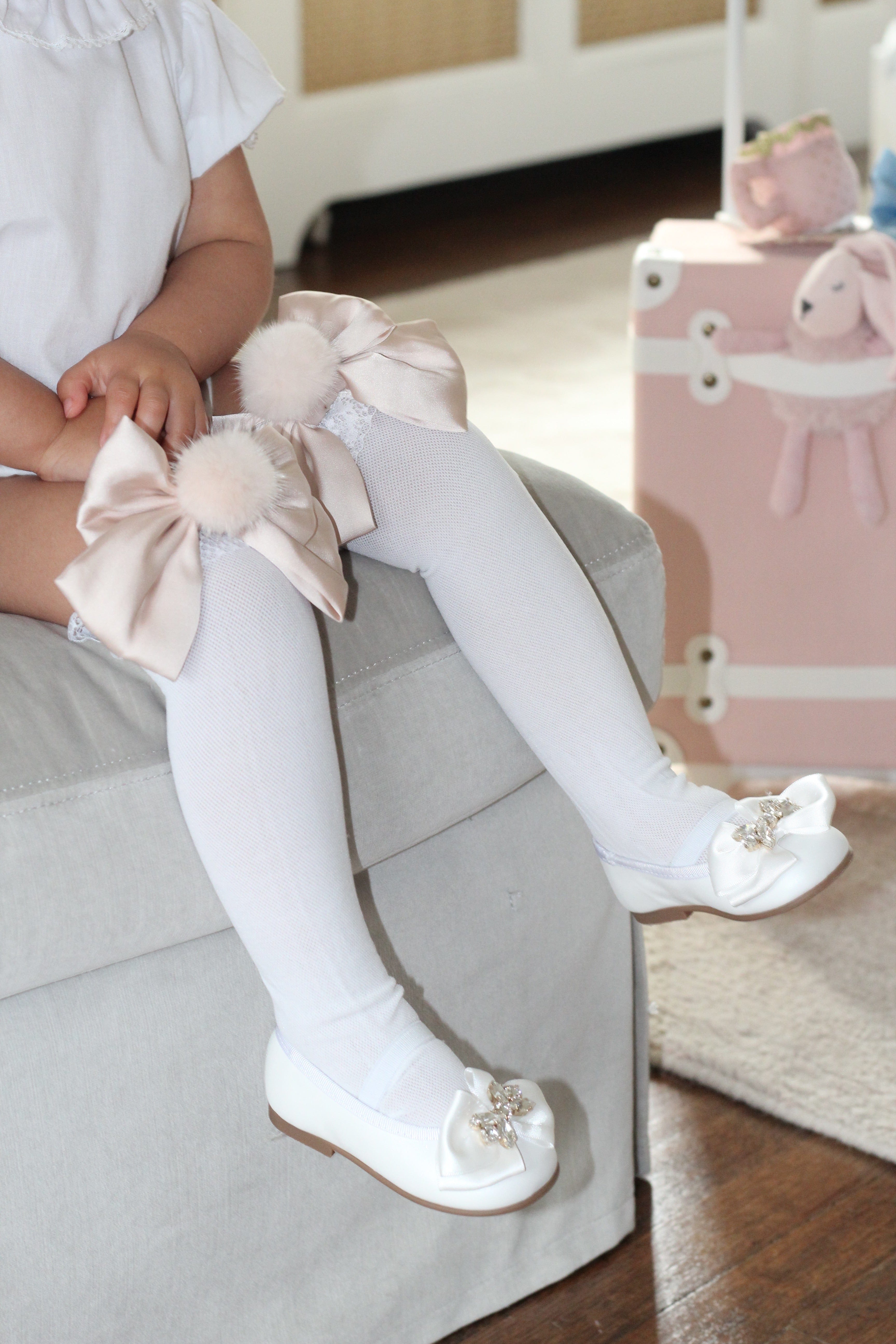 Lana Ruffle Socks with Poms and Bows - Petite Maison Kids