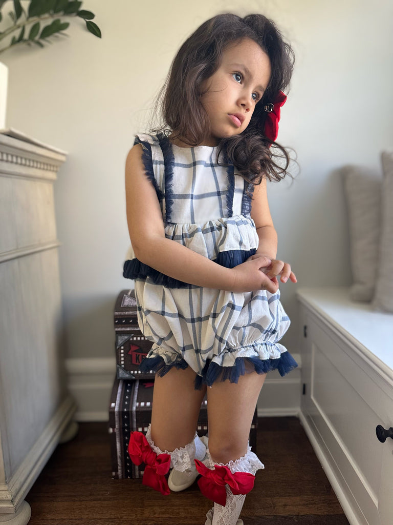 Checkered Daisy Tumble Romper