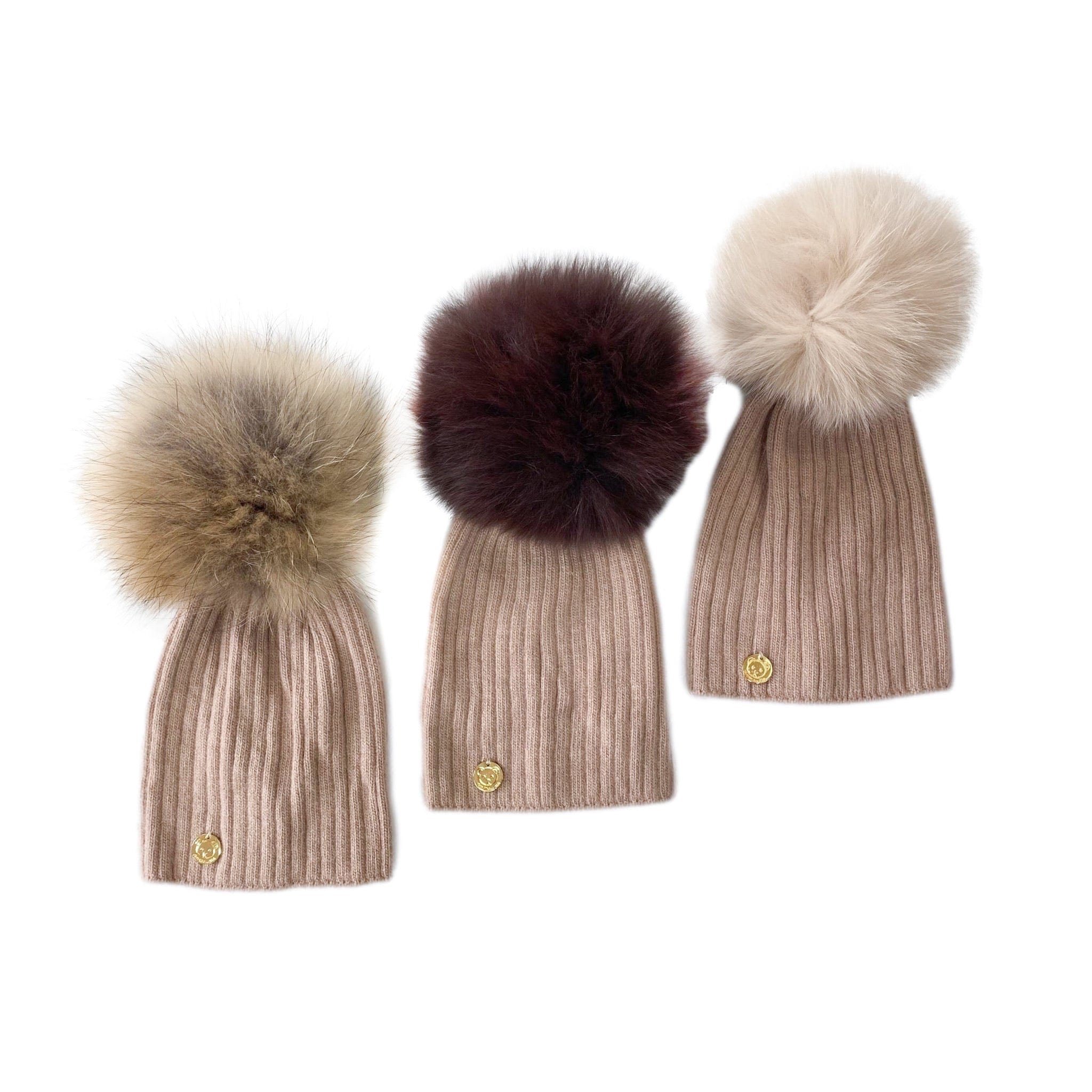 Striped Dusty Beige Angora Hat - Petit Maison Kids