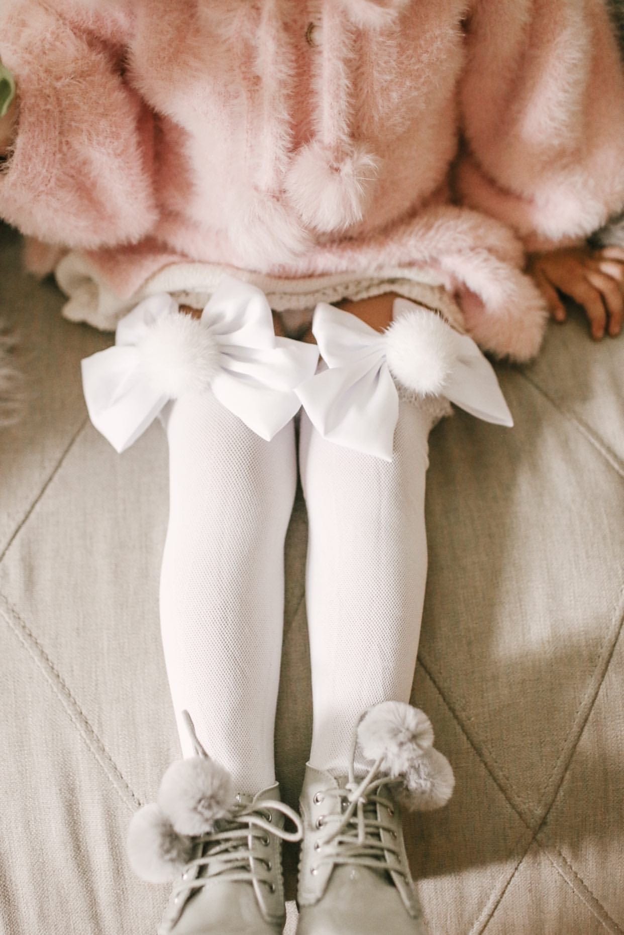 Lana Ruffle Socks with Poms and Bows - Petite Maison Kids