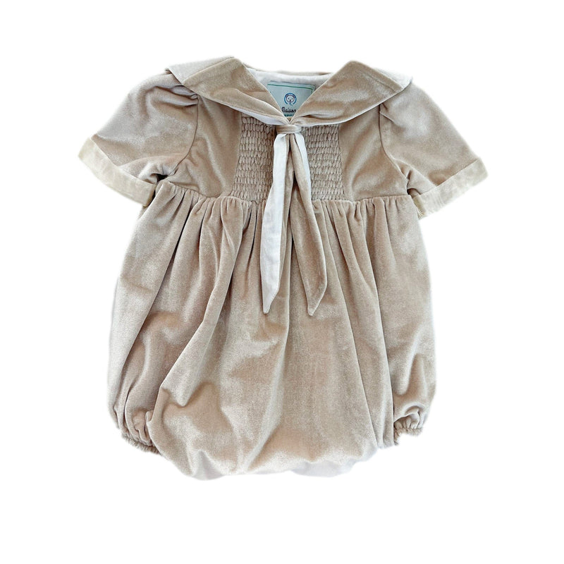 Helenus Beige Velour Romper