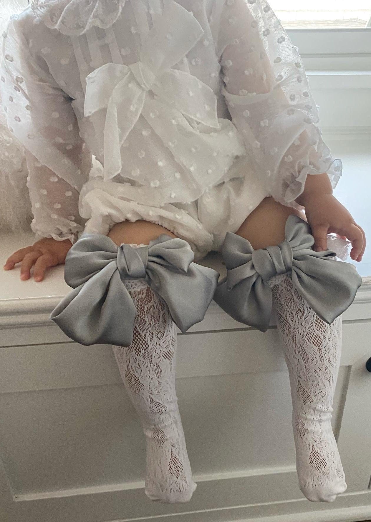 Lola Lace Socks with Satin Bows - Petit Maison Kids