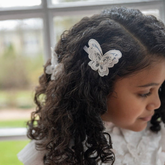 Embroidered Velvet Pearl Hair Bows – Petite Maison Kids