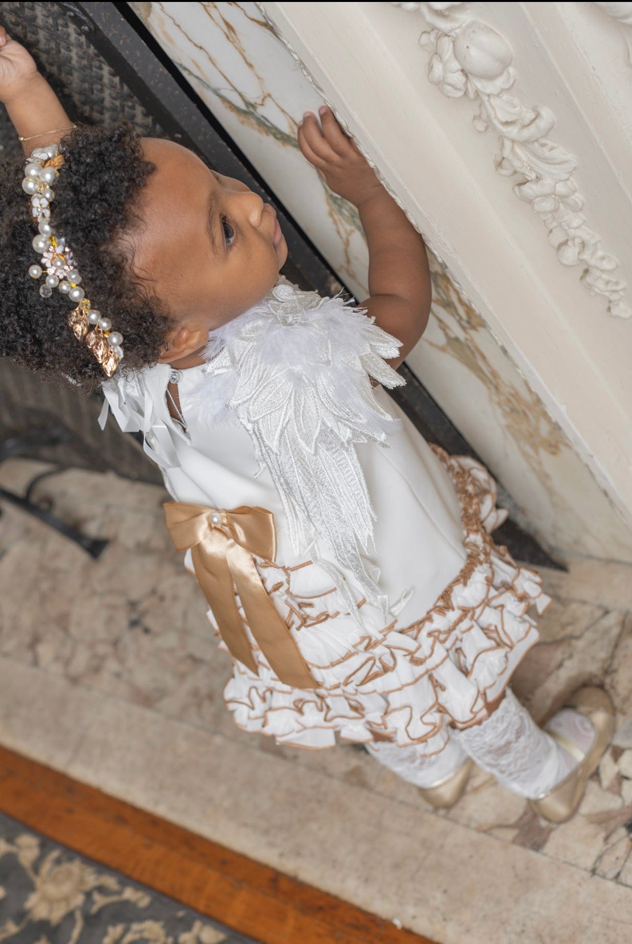 Angelina White Feather Wings Dress - Petite Maison Kids
